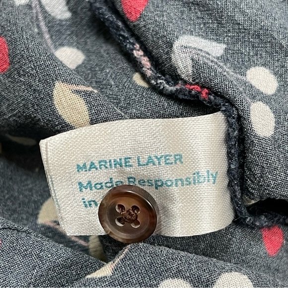 Marine Layer Holli Jumpsuit Wide leg cherry print Size XS navy - Picture 9 of 13